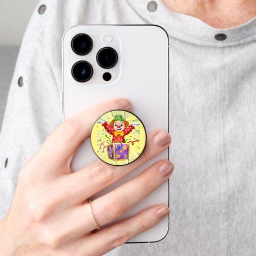 funny clown under the broken glass PopSocket