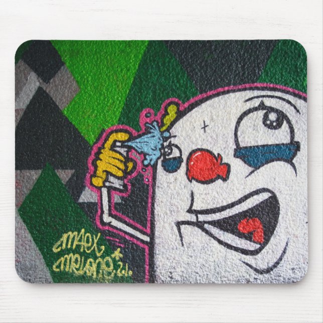 Funny Clown With White Face Mouse Pad (Front)