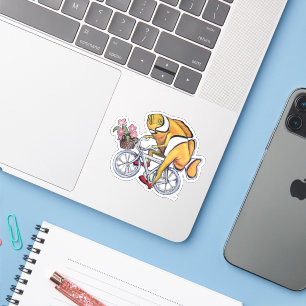 Funny Clownfish On A Bicycle Clown Shoes Sticker