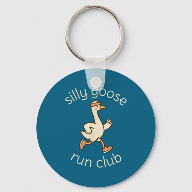Funny Club Sport Silly Marathon Gymer Running Goos Keychain (Front)