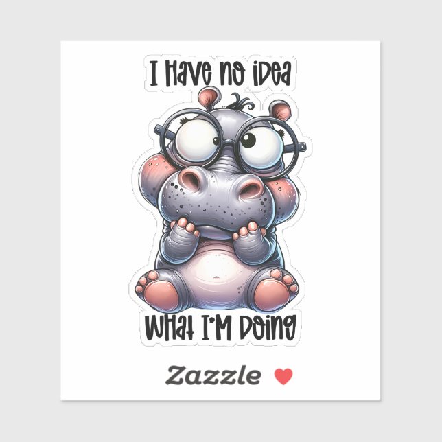 Funny clueless hippo sarcasm sticker (Sheet)