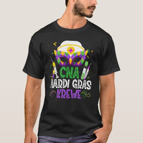 Funny Cna Krewe Nurse Nursing Mask Mardi Gras Carn T_Shirt