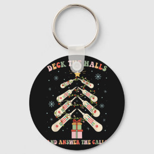 Funny Cna Nurse Christmas Medical Xmas Trees Nursi Keychain