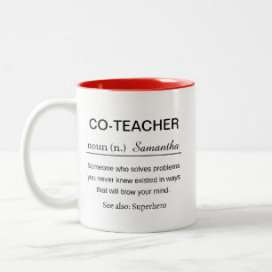 Funny Co-Teacher Worker Definition Two-Tone Coffee Mug