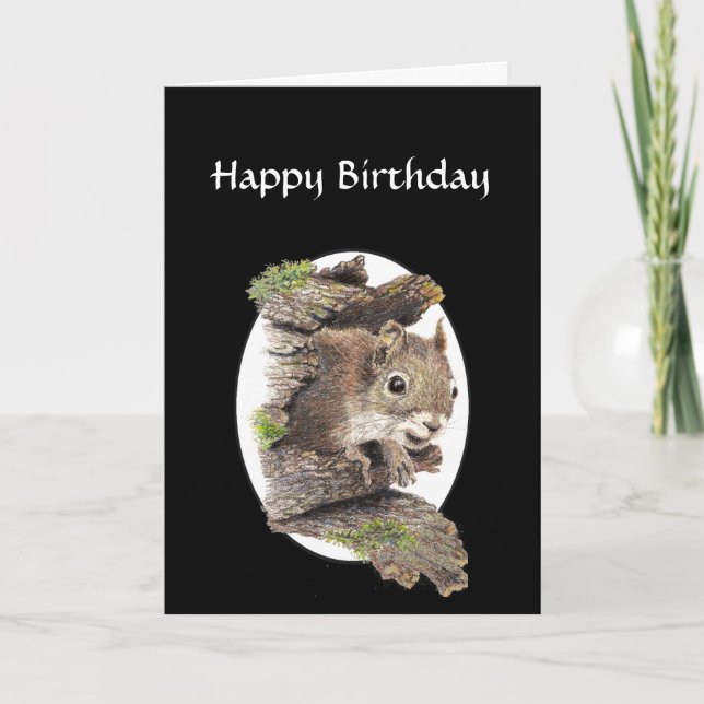 Funny Co worker Birthday, Sense of Humor, Squirrel Card (Front)