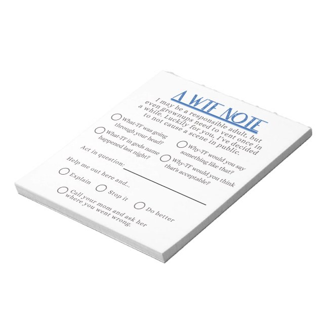 Funny Co-Worker WTF Notepad (Rotated)