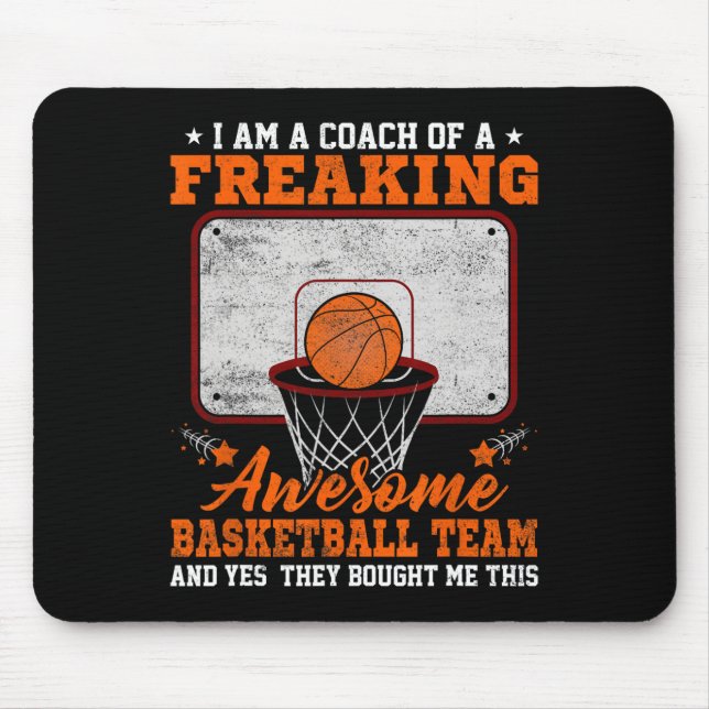 Funny Coach Of Freaking Awesome Sketll Team Ll Tra Mouse Pad (Front)