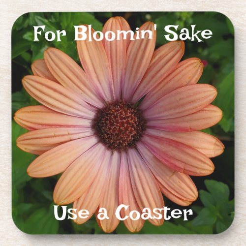 Funny coaster with flower motif
