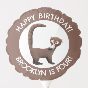 Funny coatimundi cartoon personalized birthday balloon