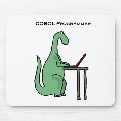 Funny COBOL Programmer Dinosaur Mouse Pad
