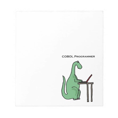 Funny COBOL Programmer Dinosaur Notepad