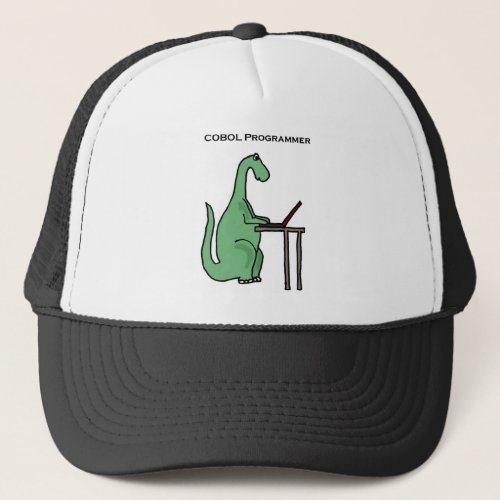 Funny COBOL Programmer Dinosaur Trucker Hat