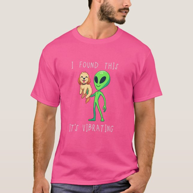 Funny Cockapoo Alien I Found This It Vibrating T-Shirt (Front)