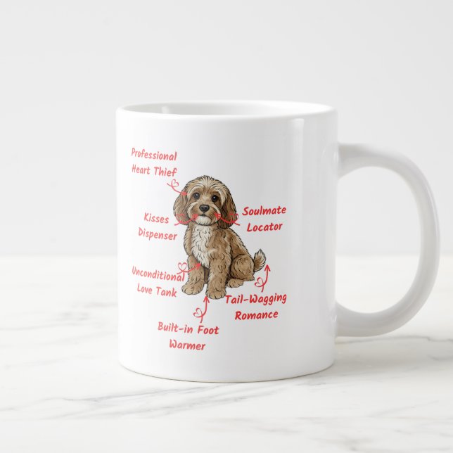 Funny Cockapoo Anatomy - Unique Valentine Gift Giant Coffee Mug (Right)