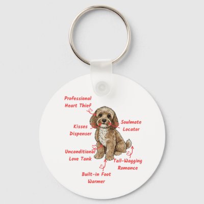 Funny Cockapoo Anatomy - Unique Valentine Gift Keychain