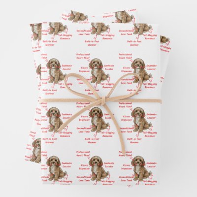 Funny Cockapoo Anatomy - Unique Valentine Wrapping Paper Sheets