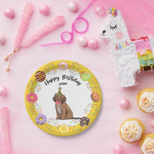 Funny Cockapoo Birthday Party Paper Plate | Zazzle