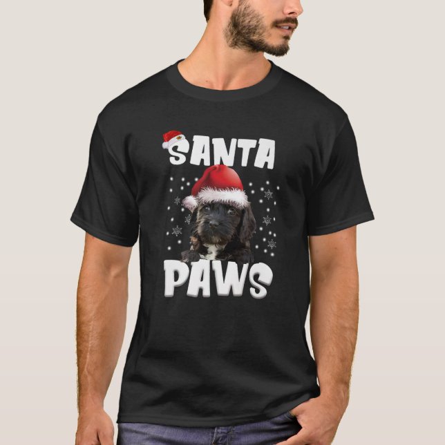 Funny Cockapoo Christmas Lights Tree Dog Lover Xma T-Shirt (Front)