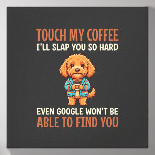 Funny Cockapoo Coffee Lover Canvas Photo Tile