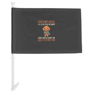 Funny Cockapoo Coffee Lover Car Flag