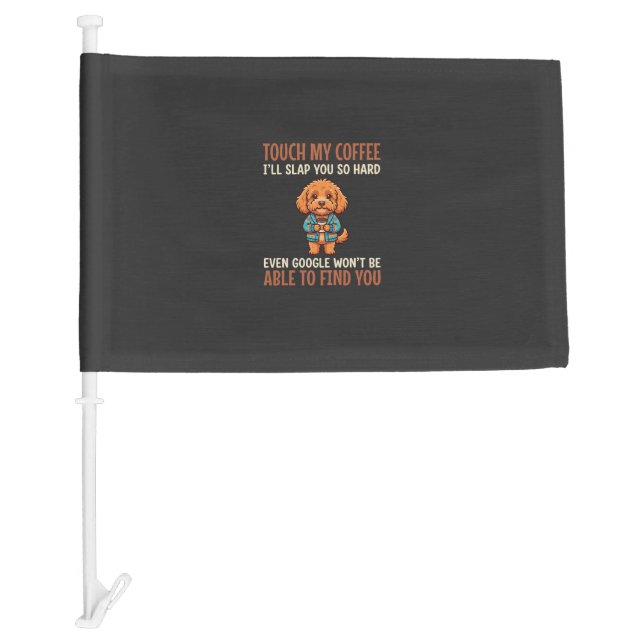 Funny Cockapoo Coffee Lover Car Flag (Front)