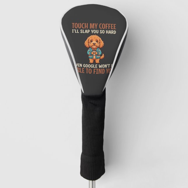 Funny Cockapoo Coffee Lover Golf Head Cover (Front)