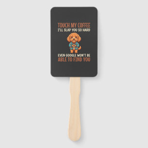 Funny Cockapoo Coffee Lover Hand Fan