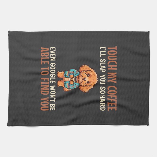 Funny Cockapoo Coffee Lover Kitchen Towel (Horizontal)
