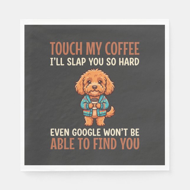 Funny Cockapoo Coffee Lover Napkins (Front)