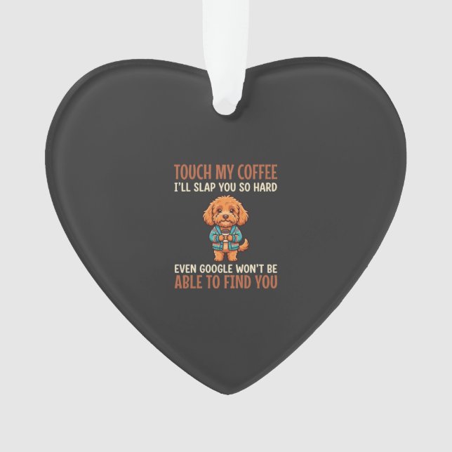 Funny Cockapoo Coffee Lover Ornament (Front)