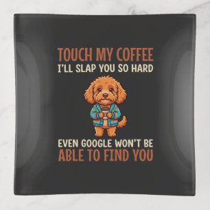 Funny Cockapoo Coffee Lover Trinket Tray