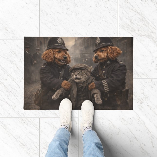Funny Cockapoo Police Door Mat Dog Lover Gift (Indoor)
