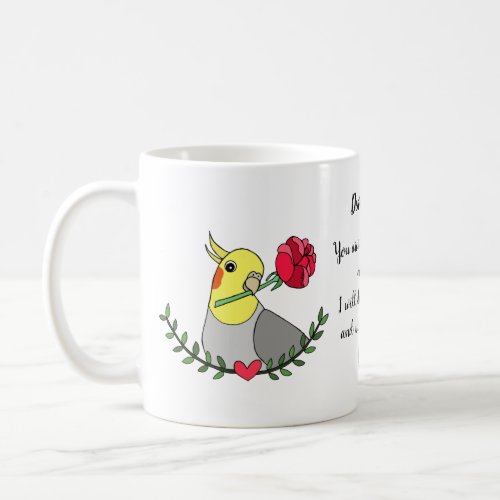 Funny Cockatiel Mom Gift Bird Lover Custom Name Coffee Mug