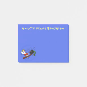 Funny cockatoo playing rock guitar cartoon post-it notes