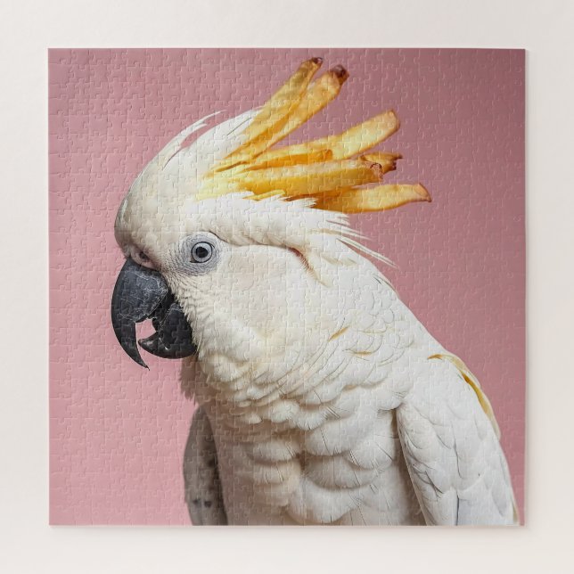 Funny Cockatoo With French Fries Crest Jigsaw Puzzle (Vertical)