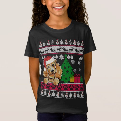 Funny Cocker Spaniel Christmas Ugly Sweater Dog Lo