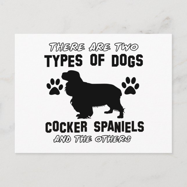 Funny cocker spaniel designs postcard (Front)