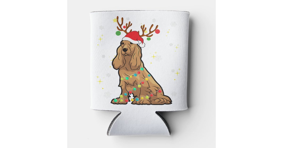 Reindeer and Beers Christmas Pattern 16 oz. Can Coolie