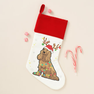 Funny Cocker Spaniel Reindeer Dog Christmas Dog Christmas Stocking