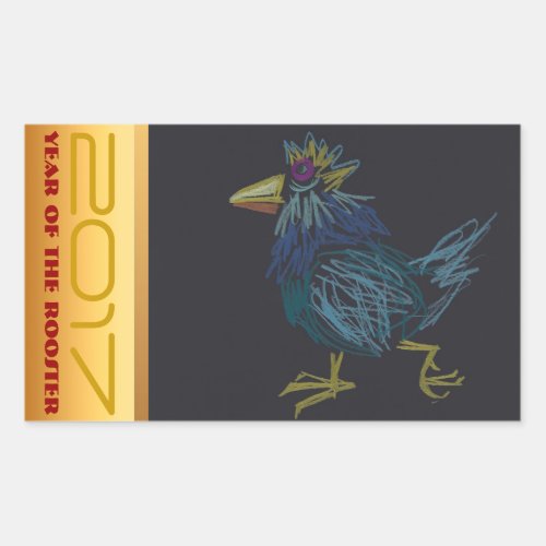 Funny Cockerel Chinese Rooster Year Zodiac Sticker