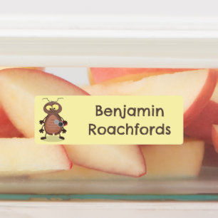 Funny cockroach cartoon character personalized labels