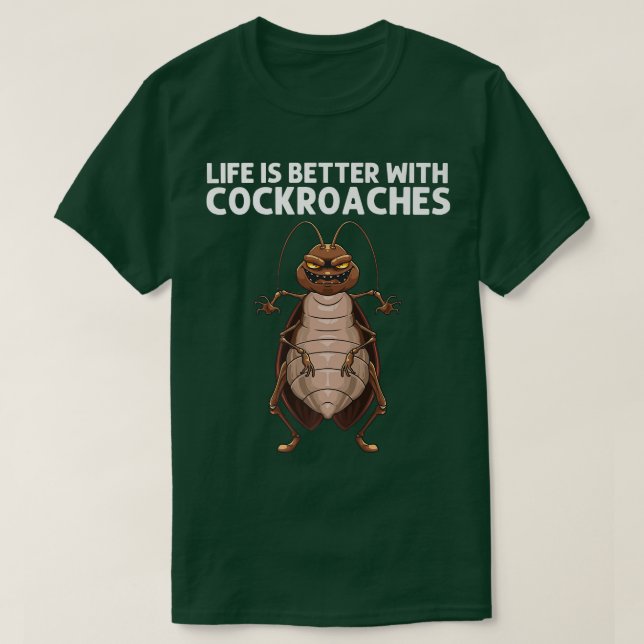Funny Cockroach For Men Women Entomology Pest Cont T-Shirt (Design Front)