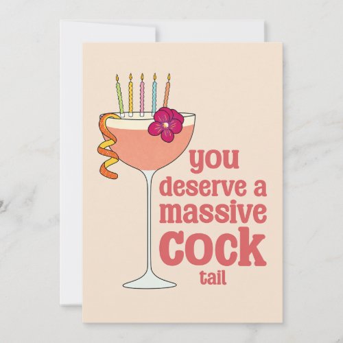 Funny Cocktail Birthday Card for Best Friend Her