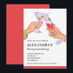 Funny Cocktail Champagne 44th birthday Party Invitation<br><div class="desc">Funny Cocktail Champagne 44th birthday Party Invitation watercolor</div>