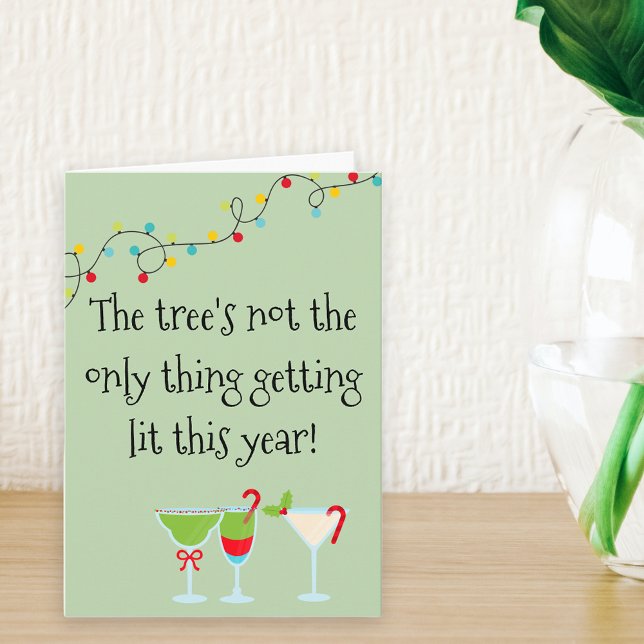 Funny Cocktail Drinking Party Christmas Holiday Card (Creator Uploaded)