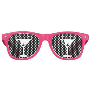 Funny cocktail glass pink party shades sunglasses