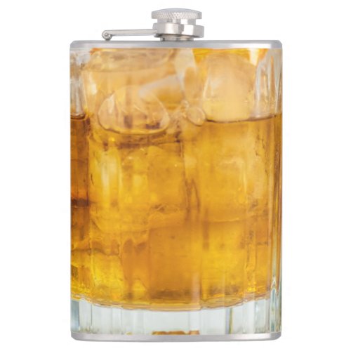Funny Cocktail on Ice Whiskey Flask