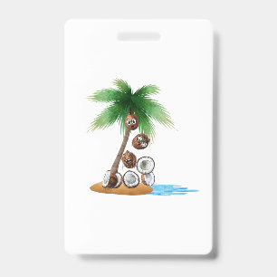 Funny Coconut Chaos – Humorous Palm Tree  Badge