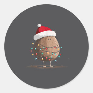 Funny Coconut Christmas Graphics Lights Lover Classic Round Sticker
