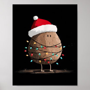 Funny Coconut Christmas Graphics Lights Lover  Poster